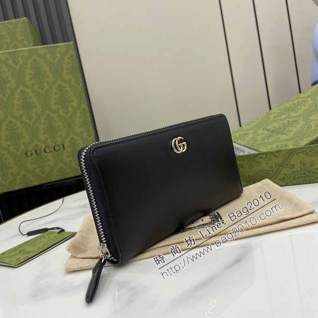 Gucci專櫃古馳最新款Marmont系列錢夾男女款拉鏈長夾錢包 jh2480型號：790057